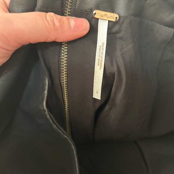 EUC - Free People Vegan Leather Skirt - Picture 3 of 4